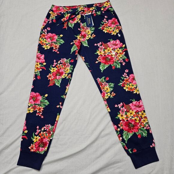 Polo Ralph Lauren Floral Joggers Dark Blue Size Small - Picture 1 of 7